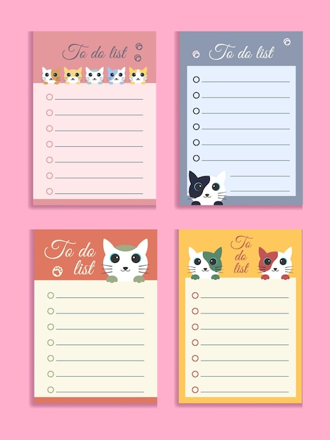 Premium Vector | Planner with cute cat theme