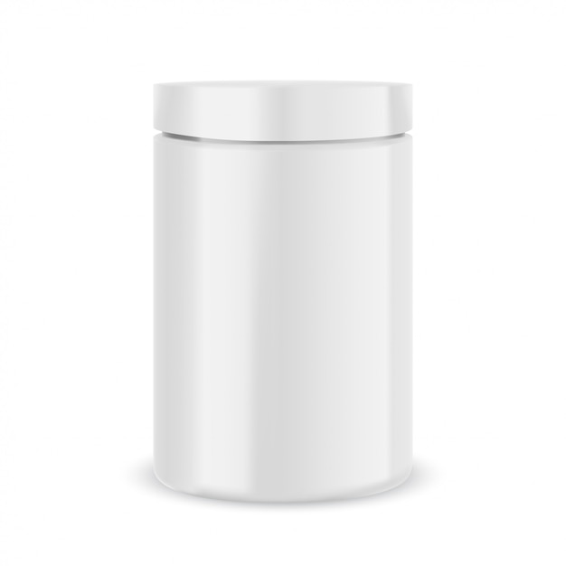 Download Premium Vector Plastic White Jar Mockup