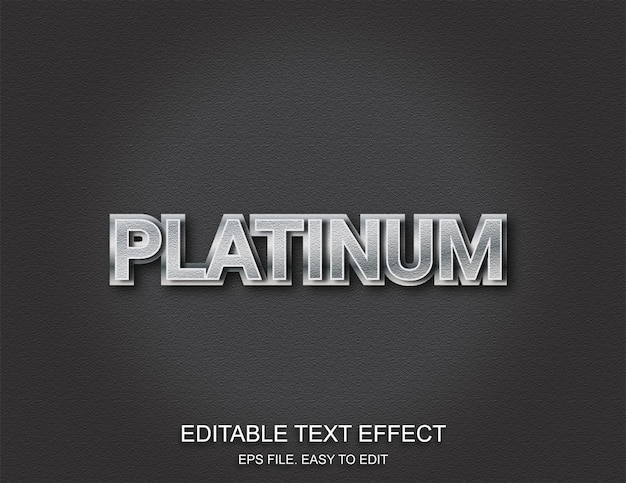 Платина текст. Silver text Effect. Vector Platinum.