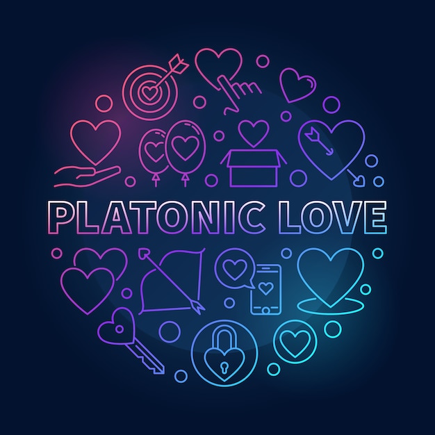 Download Platonic love vector round colored outline illustration ...