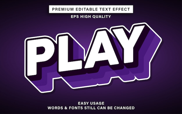 Premium Vector | Play editable text effect