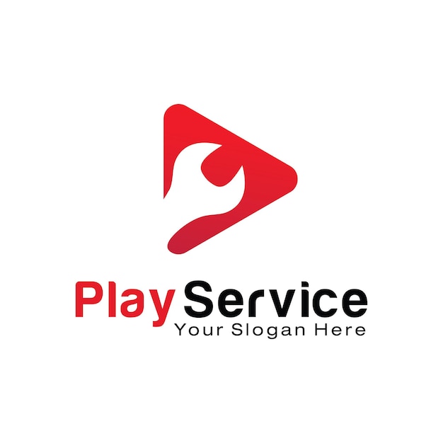 Premium Vector | Play service logo design template