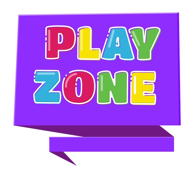 Premium Vector Play Zone Logo Purple Playroom Sign Kid Area