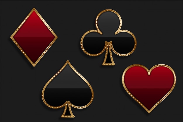 Playing card suit symbol in shiny luxury style Vector | Free Download