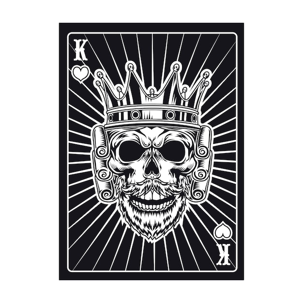 Free Vector | Playing card with royal skull. black king