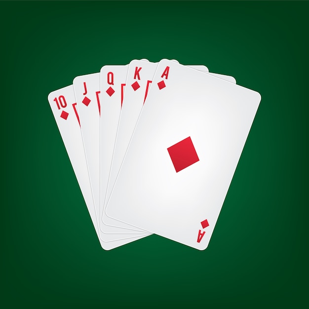 Premium Vector | Playing cards diamond royal flush