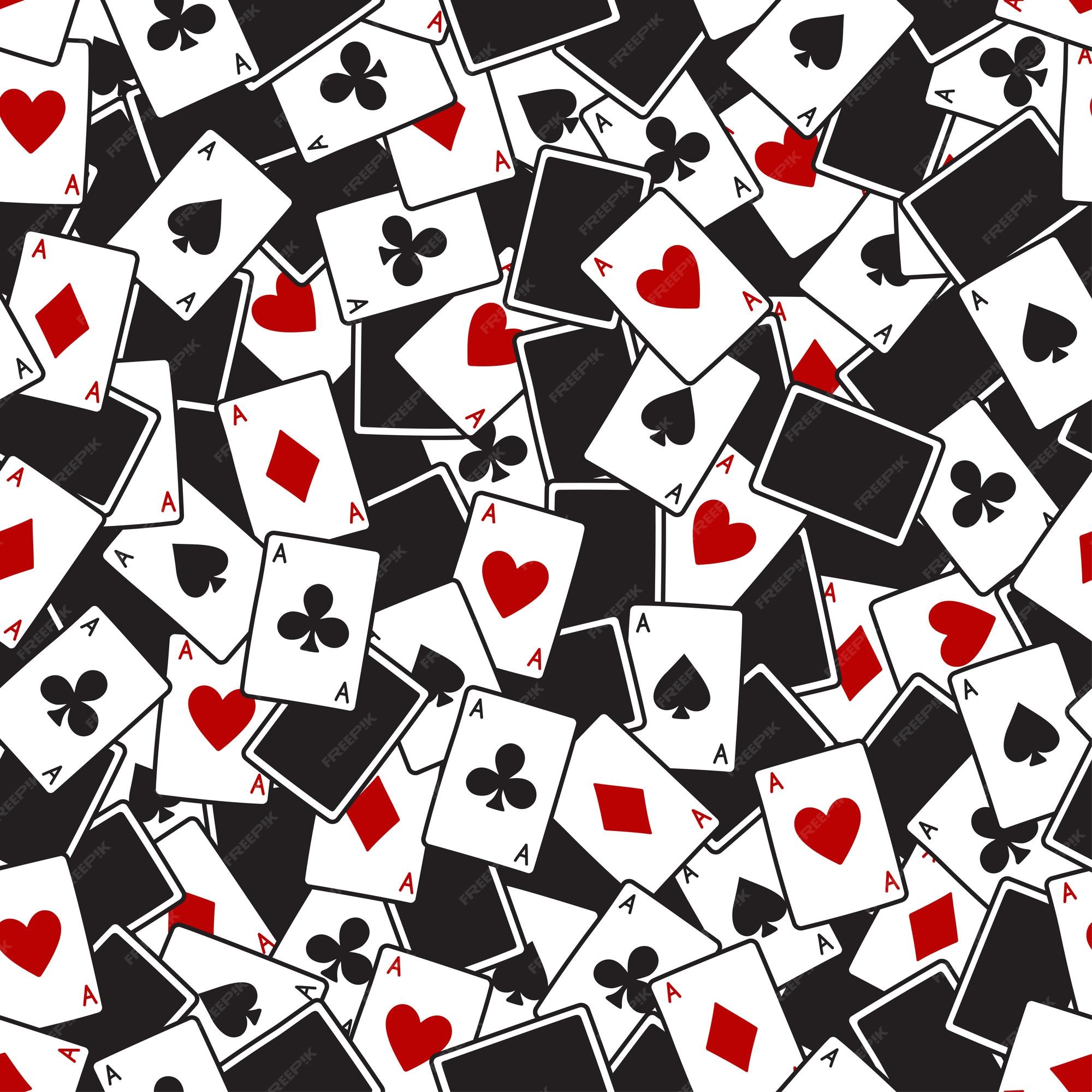 Premium Vector | Playing cards seamless pattern, background