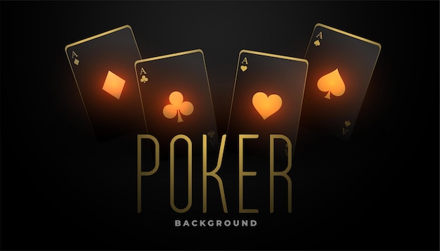 Free Vector | Playing casino cards in black and glowing golden color