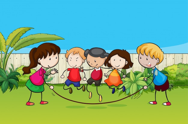 Playing kids Free Vector
