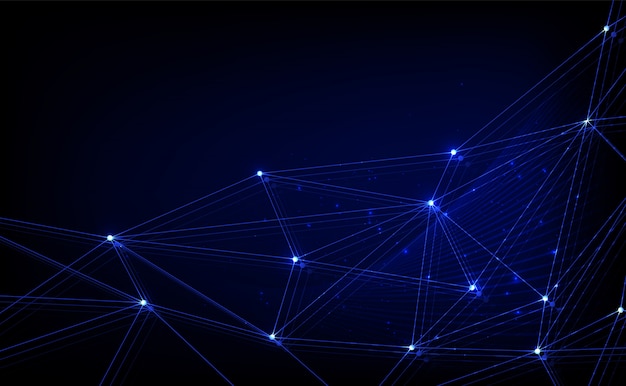 Plexus fantasy abstract technology and engineering background Premium Vector