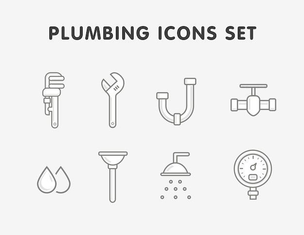 flat plumbing icons