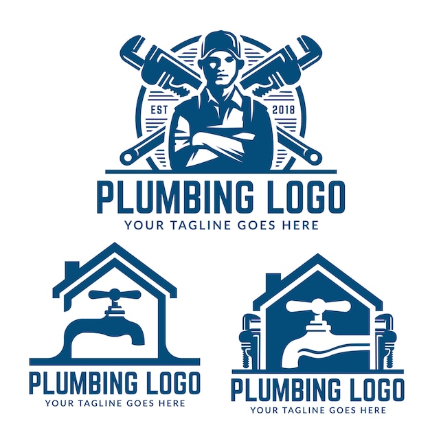 Plumbing logo template Vector Premium Download