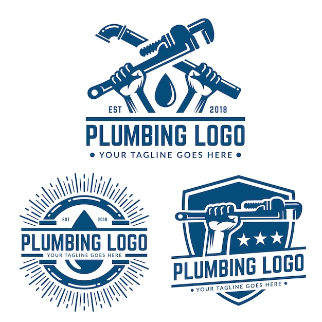 Plumbing logo template Premium Vector