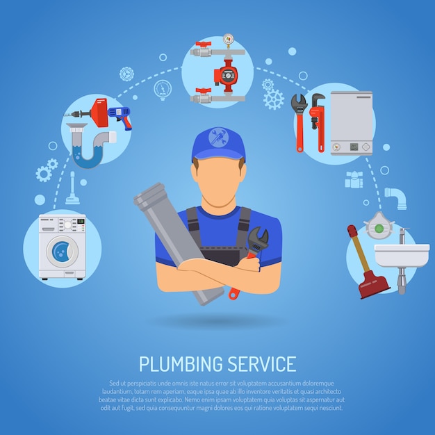 Plumbing service concept Premium Vector
