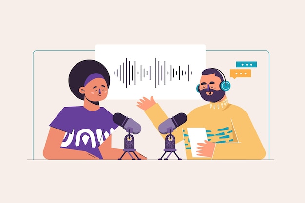 Free Vector | Podcast concept illustration