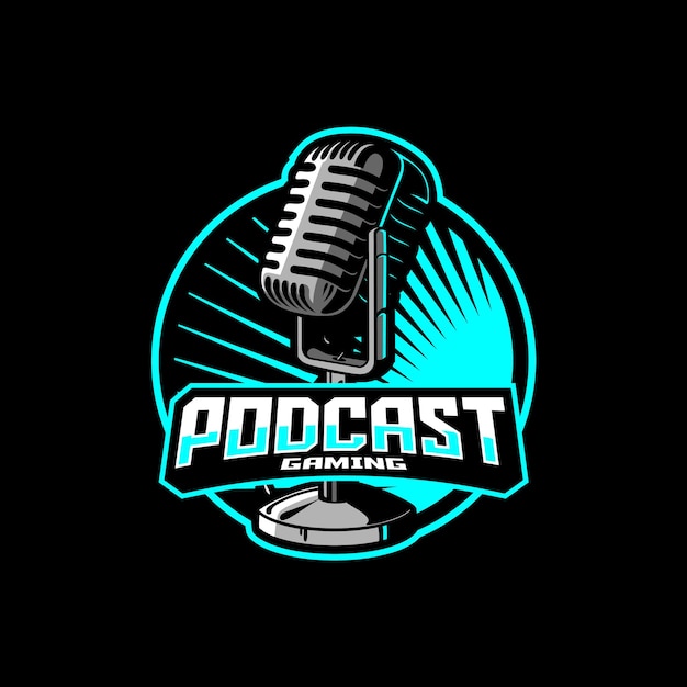 Premium Vector | Podcast gaming esport logo