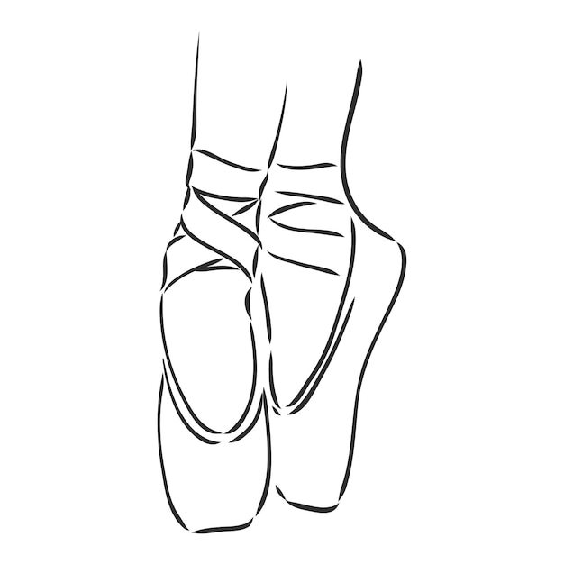 Premium Vector | Pointe shoes ballet shoes pointe shoes vector sketch ...