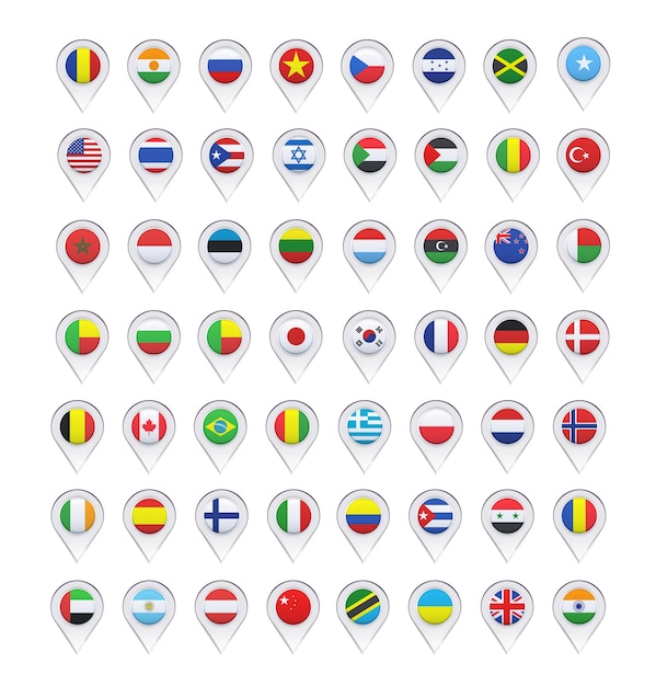 Pointer collection flag design Free Vector