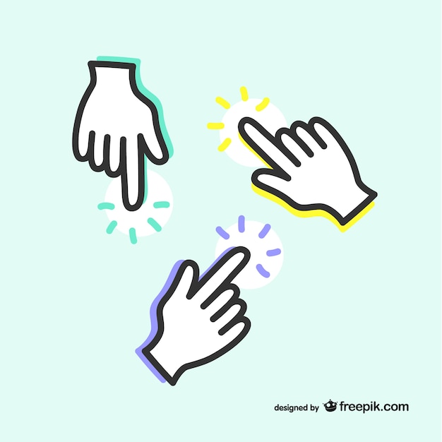 Download Pointing icon hands | Free Vector