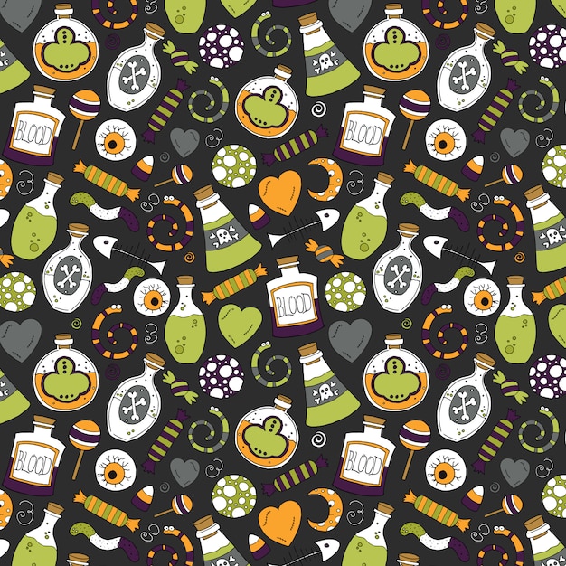 Download Poisonous halloween pattern | Premium Vector