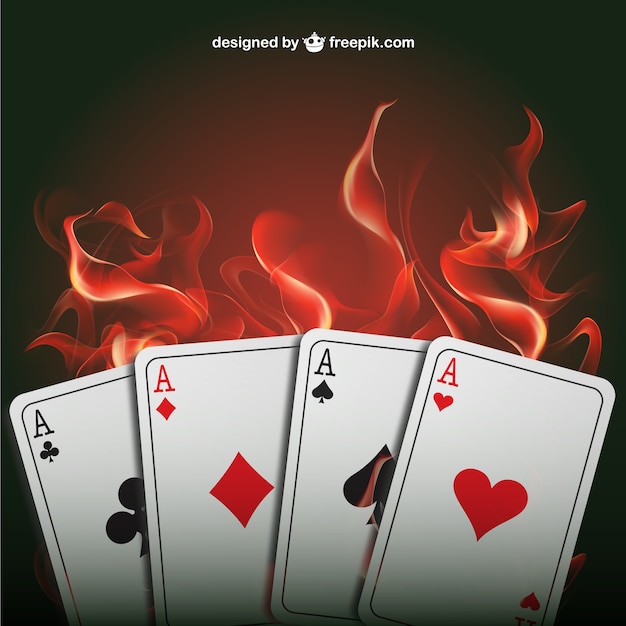 Premium Vector Poker Aces With Flames