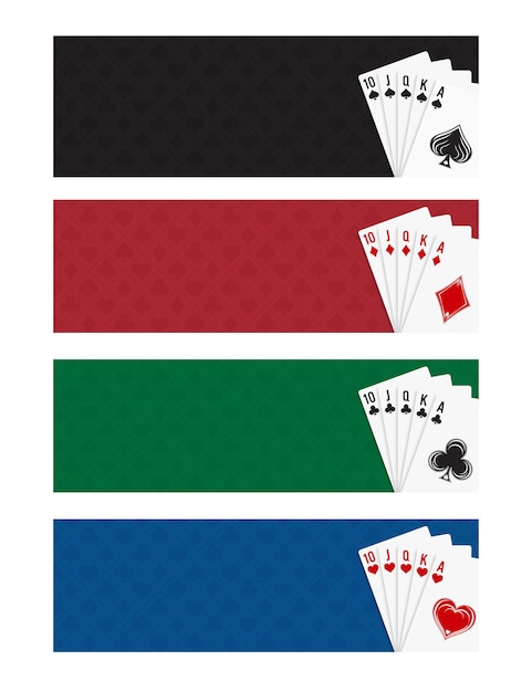 Premium Vector | Poker and casino playing cards set royal straight ...