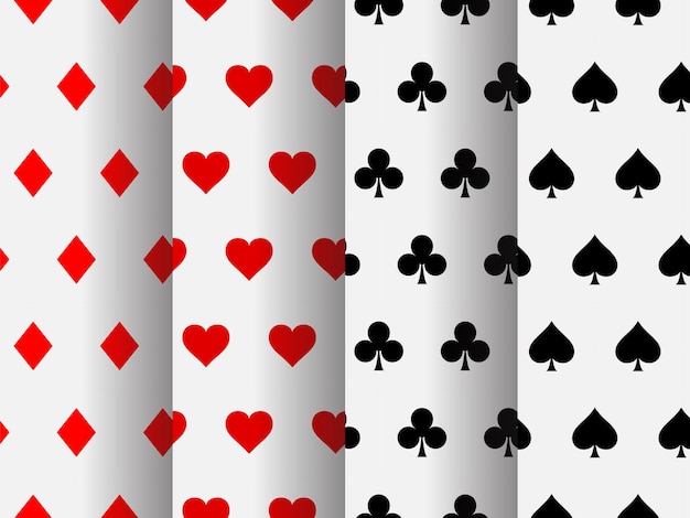 Premium Vector | Poker and casino poker card suits pattern