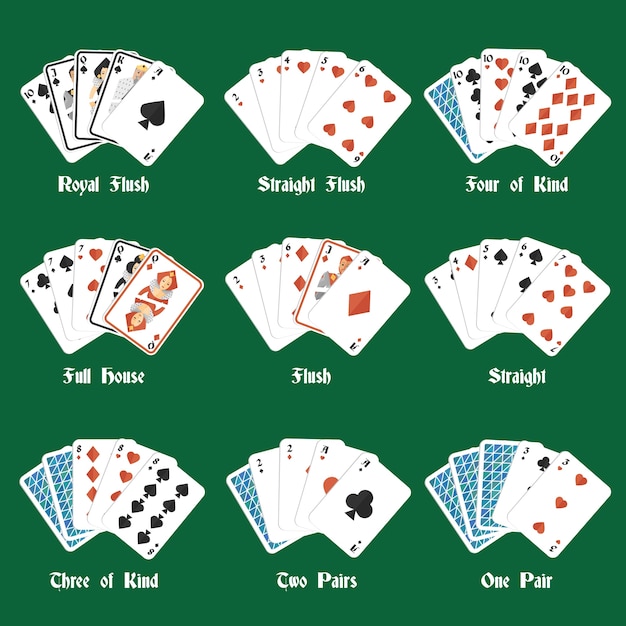 Dealer Button Set 1000 Green Royal Flush Spread Fan 11.5 gram Poker Chips 