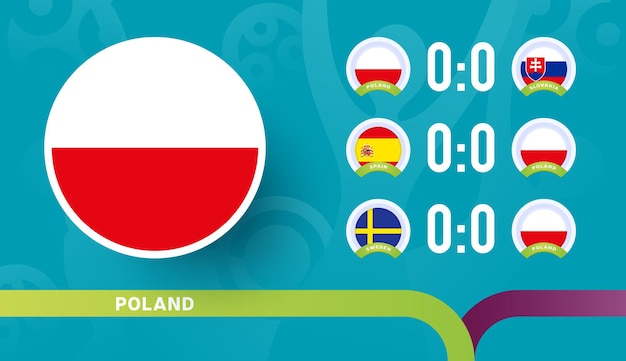 Premium Vector | Poland national team schedule matches in the final
