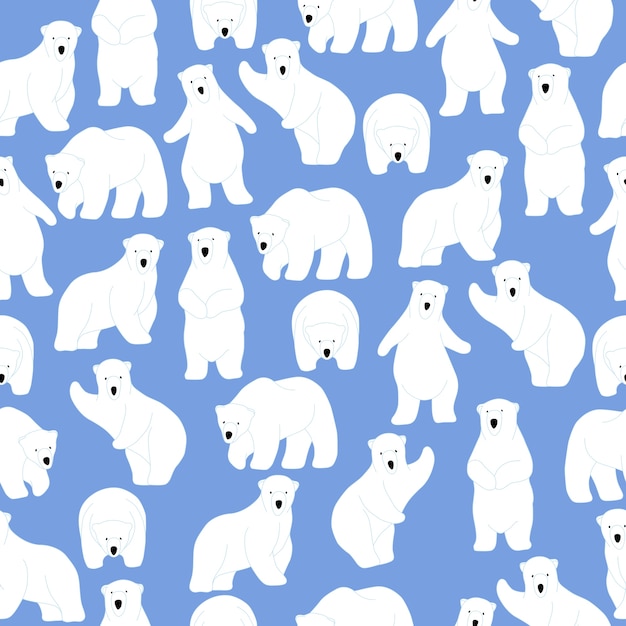 Premium Vector Polar Bear Seamless Pattern