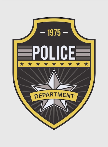 Premium Vector | Police medallion. security and federal agent back ...