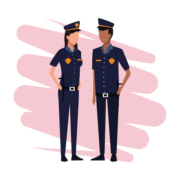 Download Police officers job and workers | Premium Vector