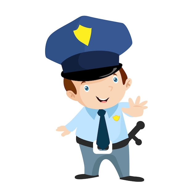 Premium Vector | Police security cartoon worker character illustration