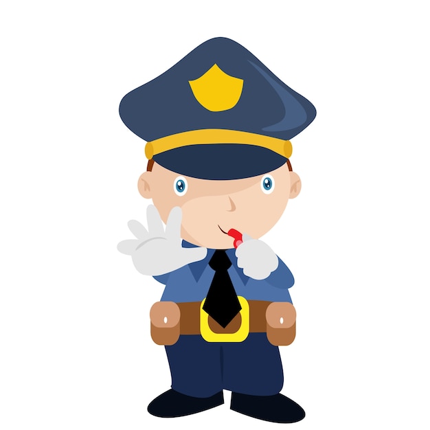 Premium Vector | Police security cartoon worker character illustration
