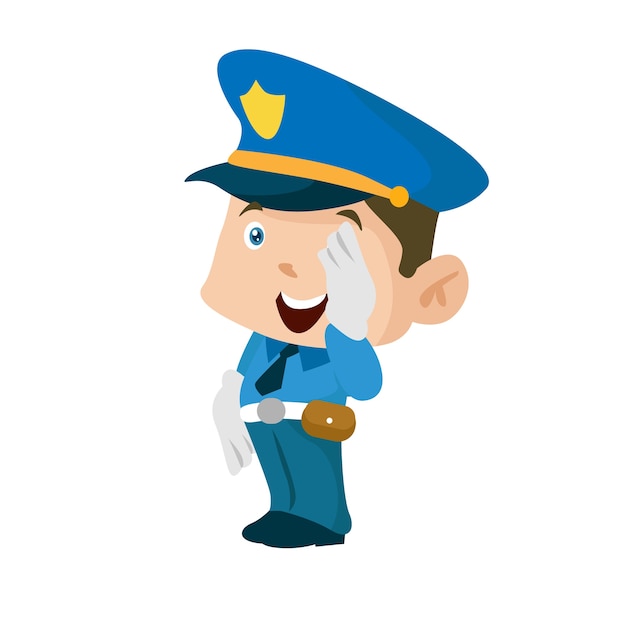 Premium Vector | Police security cartoon worker character illustration