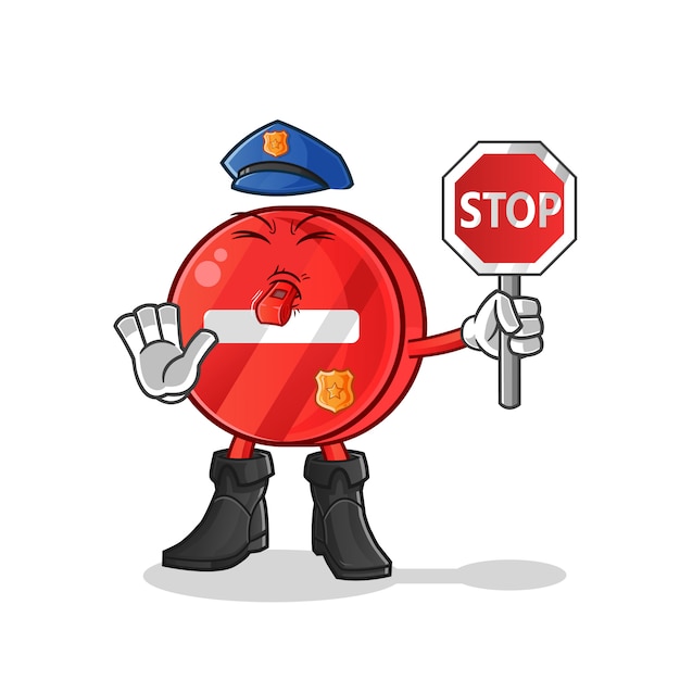 Premium Vector | Police stop sign cartoon character