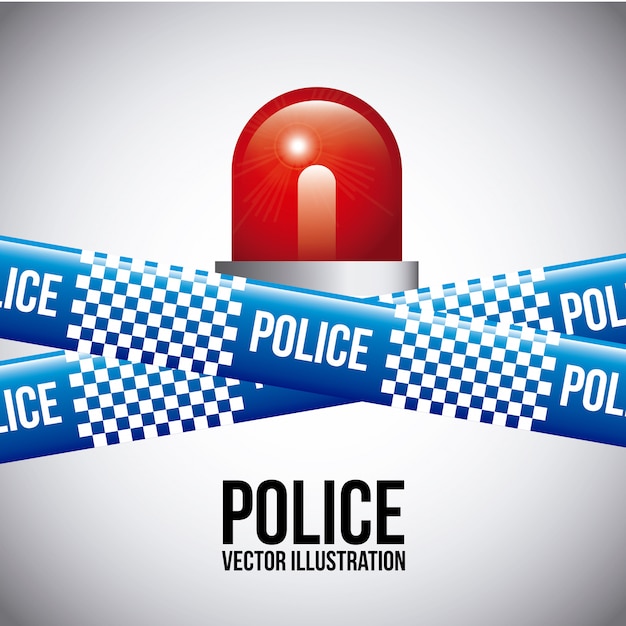 Police tapes over gray background vector illustration | Premium Vector