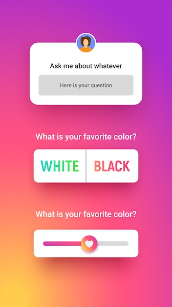 Premium Vector Poll Window In 3 Different Style Answer Input Chose Option And Slider Storie Quiz For Social Media