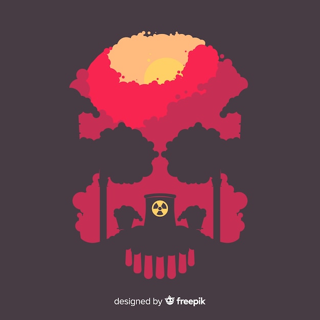 Pollution concept background flat style Free Vector