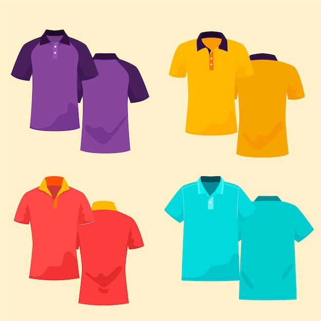 Free Vector | Polo shirt set