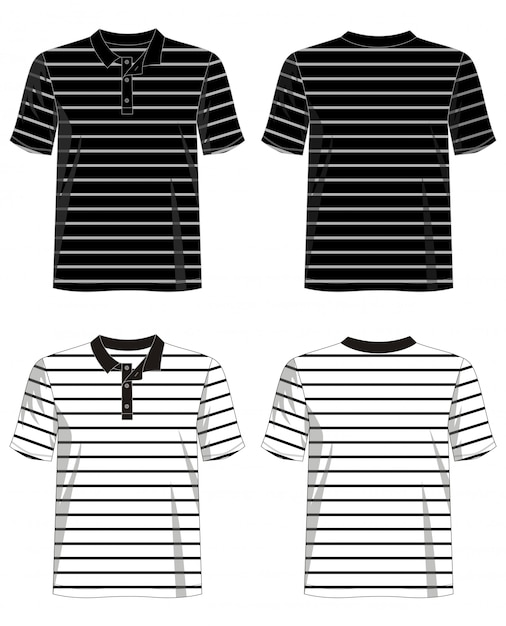 Download Polo shirt striped template | Premium Vector