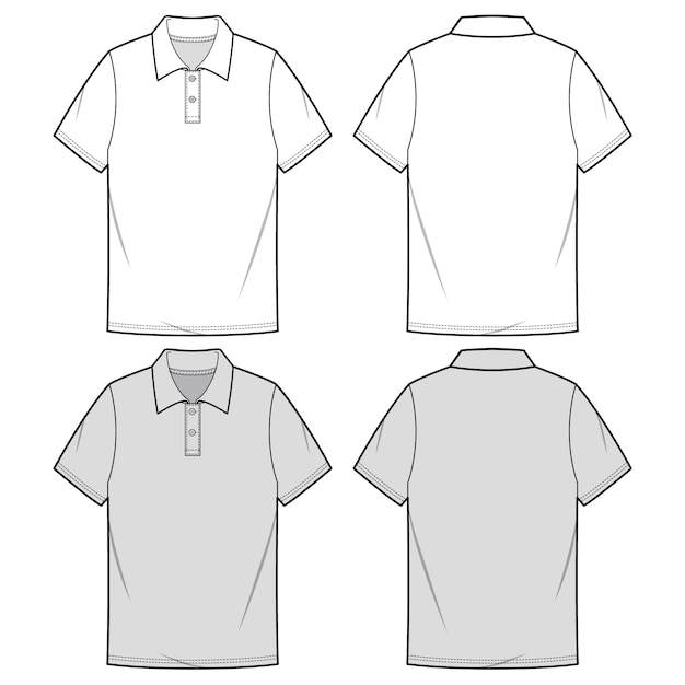 Premium Vector | Polo shirts fashion flat sketch template