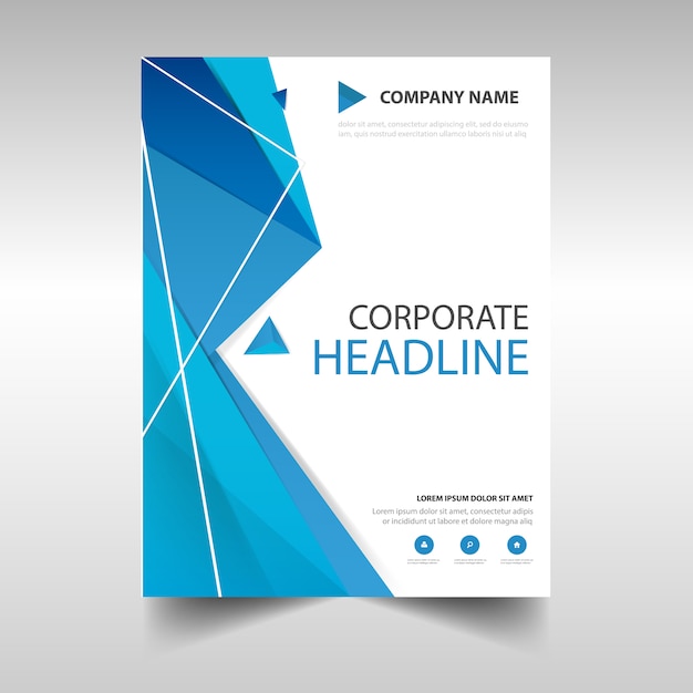 Polygonal annual report book cover template Vector | Free Download