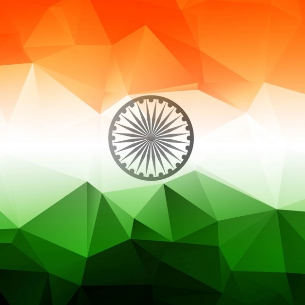 Download Polygonal background of indian flag Vector | Free Download