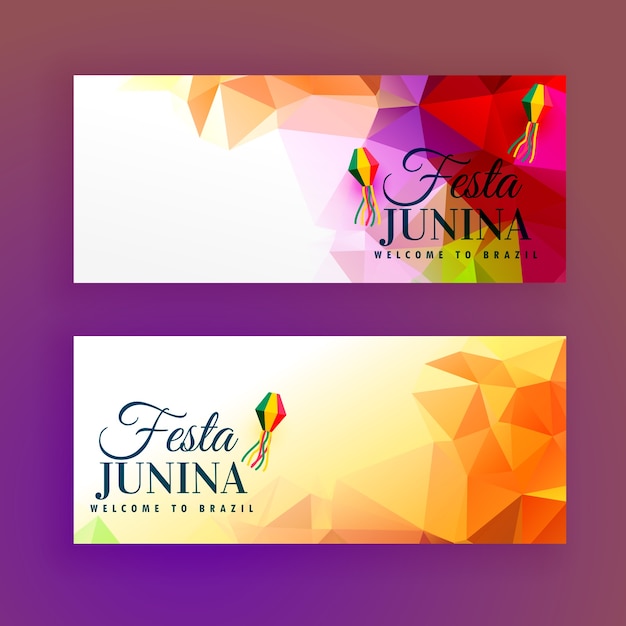 Polygonal banners for festa junina