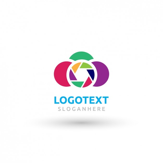 Polygonal Multicolored Logo With Circles Vector Free Download