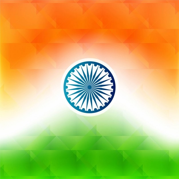 Free Vector | Polygonal shiny indian flag