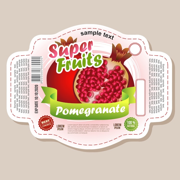 Premium Vector Pomegranate Label Sticker