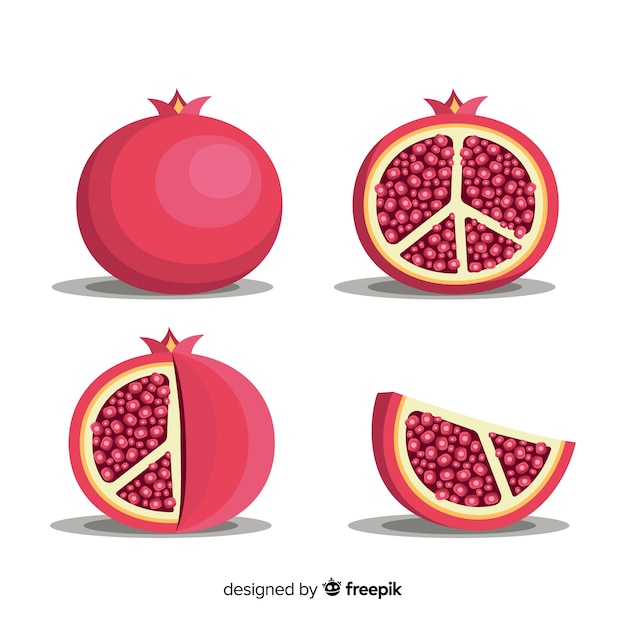 Free Vector Pomegranate Set