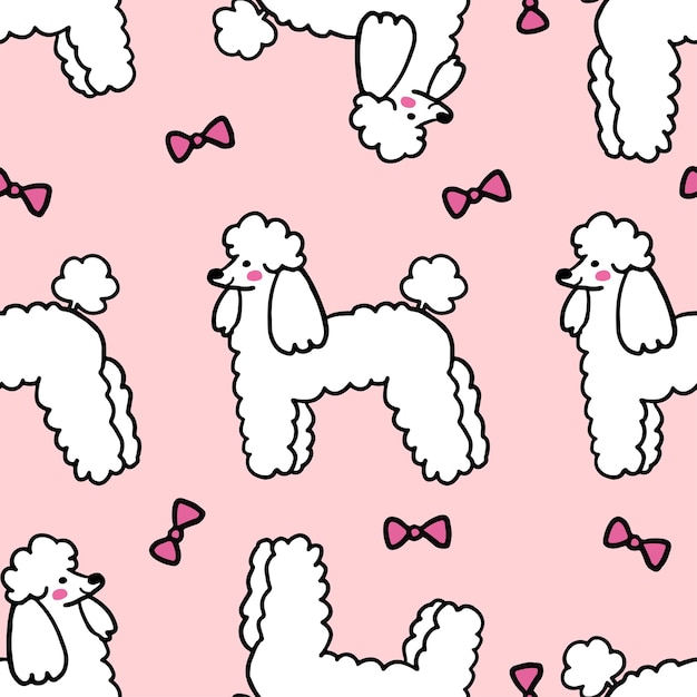 Premium Vector Poodle dog seamless pattern illustration